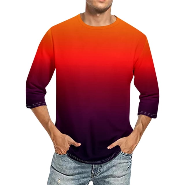 SDNall Shorts pour Hommes Hommes Imprimé Col Rond Décontracté Mode Manches Courtes Blouses Col Rond Chemises Chemises pour Hommes,T-Shirts à Manches Longues pour Hommes,Chemises à Manches Longues pour Hommes