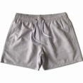 thumbnail image 5 of Plebaso Men's Beach Shorts Lightweight Casual Shorts Solid Color Drawstring Summer Shorts with Pockets, 5 of 5