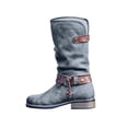 thumbnail image 1 of jovati Womens Winter Warm Suede Rope Ethnic Wind Boots Low Heel Side Zipper Boots, 1 of 9