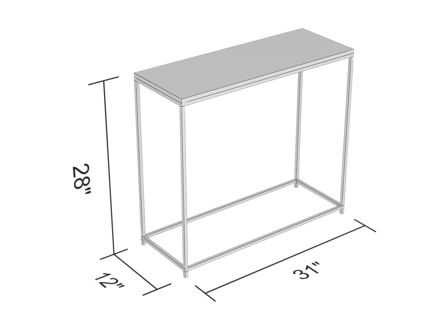 Safdie & Co. Table Console Blanche Avec Base En Metal Noir