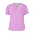 thumbnail image 3 of FAIWAD Womens Summer Tops Short Sleeve V Neck Pullover Shirts Loose Casual Solid Color Basic Tops, 3 of 3