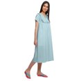 thumbnail image 3 of Moomaya Solid Short Sleeve Nightdress For Ladies Button Placket Nightwear, 3 of 6