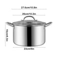 thumbnail image 3 of Stainless Steel Stock 10.23Inch Pot - Heavy Duty Cooking Pot with Stainless Steel Thickened Soup Pot Large Capacity Double Ear Raised Soup Pot Kitchen Pots, 3 of 6
