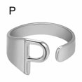 thumbnail image 1 of CUITING Bague Mode Ajustable Initiale Alphabet Lettre A-Z Bagues pour Femmes Bijoux-Argent C, 1 of 9