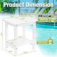 thumbnail image 3 of Outdoor Side Table, HIPS Adirondack Small Double Layer Table, Waterproof Square Outside Table, Balcony Modern End Tables for Patio, Pool, Beach, Porch, Deck, Indoor or Outdoor Use, White, 3 of 7