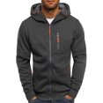 thumbnail image 1 of Kmbangi Hooded Jacket+Solid Color Long Sleeve Sweatshirt with Zipper Pocket, 1 of 6