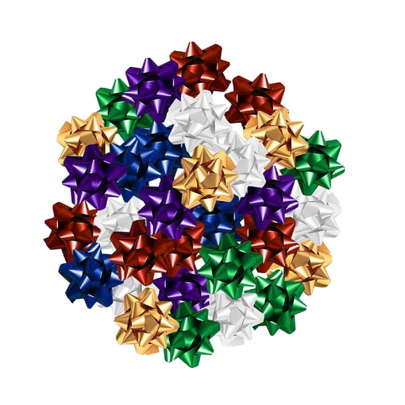 Berwick Offray Nœuds-Cadeaux de 1,5 Po, Couleurs Unies Assorties, Pelables et Autocollants, Lot de 30