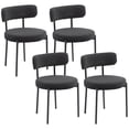 thumbnail image 1 of HOMCOM Dining Chairs Set of 4 Kitchen Chairs with Steel Legs, Black, 1 of 10