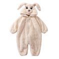 thumbnail image 2 of LSLJS Automne Hiver Nourrisson Tout-Petit Bébé Combinaison à Capuche en Peluche Barboteuses Manches Longues en Poils de Lapin Combinaison de Neige à Capuche Grenouillères Vêtements d'Extérieur Tenues, 2 of 3