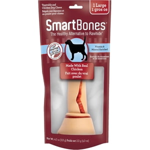 SmartBones Grandes os faites avec du vrai poulet 1 Comte, Bons sans rawhide pour tous les chiens, fabriqués au Mexique