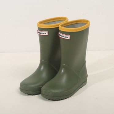 YOUSNH Girls Boys Non Slip Kids Rain Boots Child Shoes Unisex Children Boots Kids Rain Boots Green 10-11 Years