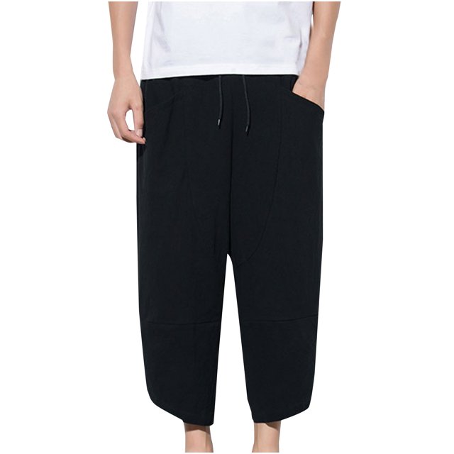 Birdeem Pantalon Décontracté en Coton et Lin pour Hommes