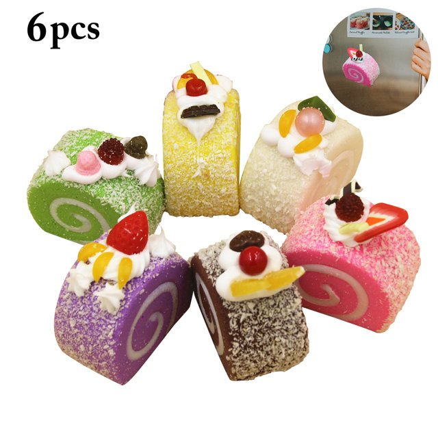 6 Pcs Gâteau Artificiel Multiusage Mini Faux Gâteau Jouet Squishy pour Photographie