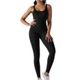 thumbnail image 1 of AherBiu Workout Bodysuits for Women Sleeveless Square Neck Ribbed Slim Yoga Jumpsuits Joggers Rompers, 1 of 6