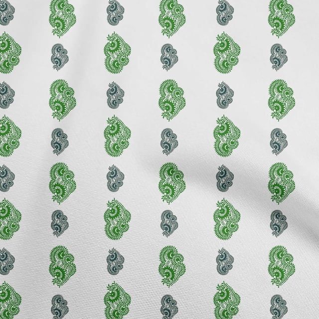 oneOone Cotton Flex Green Fabric Block Sewing Craft Projects Fabric Prints By Yard 40 Inch Wide