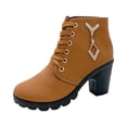 thumbnail image 2 of LSLJS Bottes pour Femmes Rétro Épaisses Heel High Heel Chaussures Bottes Grande Taille Bottes à Lacets, Bottines et Bottillons pour Femmes, Bottes pour Femmes, 2 of 7