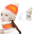 thumbnail image 2 of QTBIUQ USB Heated Hat and Scarf Set USB Smart Charging Neck Protector Winter Women Plus Cold Warmth Heating Hat Scarf Set, 2 of 5