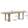 thumbnail image 3 of 95 Inch Solid Wood Dining Table, Large Farmhouse Conference Table, rustic wood table for Dining Room, Kitchen, Office, 3 of 8