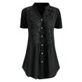 thumbnail image 1 of CHUANK Womens Summer Blouse V-Neck Short Sleeve Loose Button Tunic Shirts Deals on Ladies, 1 of 6