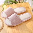 thumbnail image 2 of RKSTN Pantoufles pour Femmes Mode Couple Décontractées en Lin Bout Rond à Rayures Confortables Tongs Décontractées Chaussures d'Intérieur,Pantoufles pour Femmes Intérieur Extérieur, 2 of 6