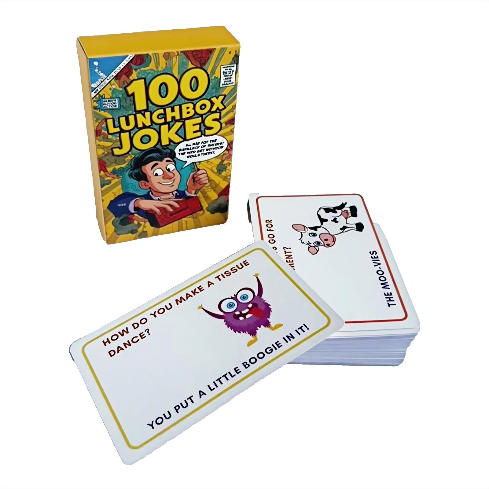 100 Lunchbox Jokes And Riddle Cards For After Lunch Entertainment Family Friends Colleagues Fun Conversation Starter Portable Card Game