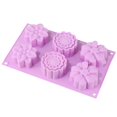 thumbnail image 1 of Silicone Soap Molds  6 Cavities Different Flower Shapes Rose Flower Silicone Mold  Perfect Making For Soap, 1 of 7
