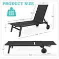 thumbnail image 2 of Yoleny Chaise Longue de Patio avec Roues, Ensemble de 2 Chaises Longues d'Extérieur avec Dossier Réglable, Chaises Longues de Piscine en Textilène Imperméable pour Patio, Bord de Piscine, Terrasse, Noir, 2 of 7