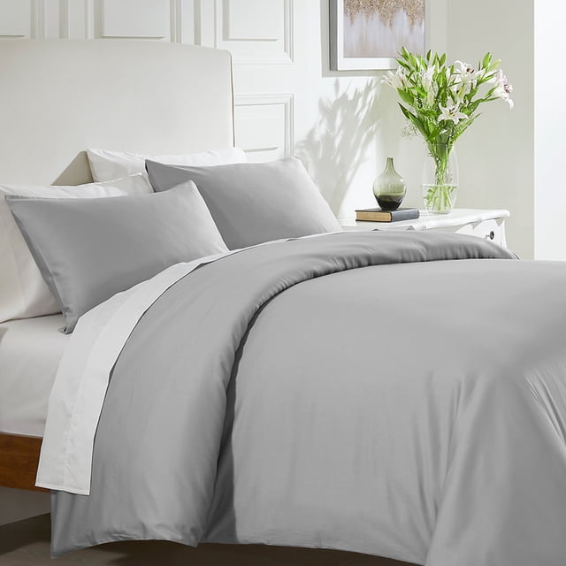 California Design Den Duvet Cover - 400 Thread Count 100% Cotton, 3 Piece Sateen Weave Bedding Set, Soft Luxury Comforter Cover and Two Pillow Shams, with Button Closure and Corner Ties