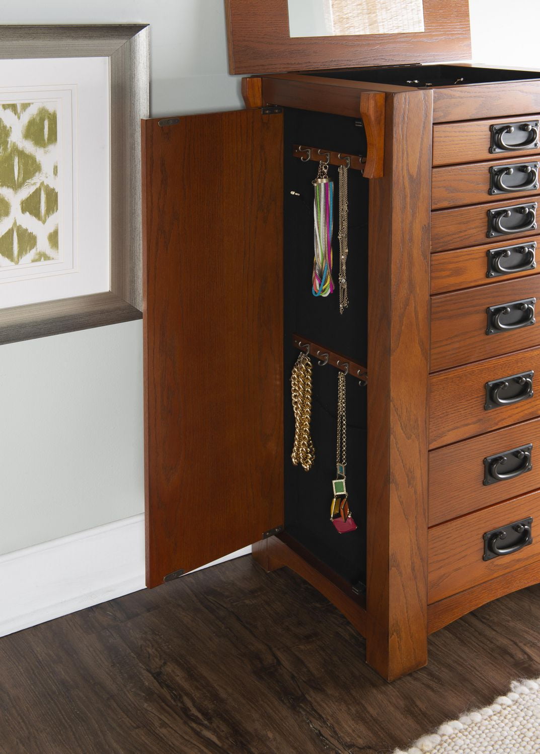 Drea Jewelry Armoire, Oak
