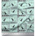 thumbnail image 1 of Soimoi Moss Georgette Fabric Geometric Shapes & Dinosaur Animal Print Fabric by Yard 42 Inch Wide, 1 of 3