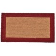 thumbnail image 1 of Tapis de Porte avant Abrité en Fibre de Coco 24x13 Naturel-Bordure Rouge, 1 of 5