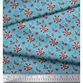 thumbnail image 2 of Soimoi polyester Crepe Fabric Damask Design,Leaves & Aster Floral Decor Fabric Printed Yard 52 Inch Wide, 2 of 3