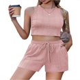 thumbnail image 1 of Ladies Shorts Set  Sleeveless Crew Neck Top with Matching Solid Shorts, 1 of 5
