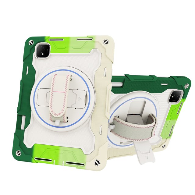 XYX 3in1 Rotating Stand Case for Honor Pad GT Pro 12.3 inch 2024 with Hand/Shoulder Strap, Shockproof Rugged, Colorful Green