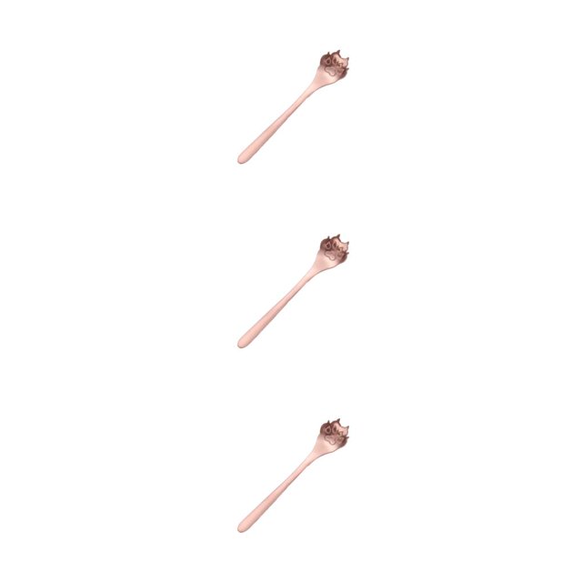 Youkk Exquisite Tea Spoon For Tea Lovers For Home And Restaurant Teaware Essential For Tea Drinking Stainless Steel Spoon dog paw rose gold 1 3Set