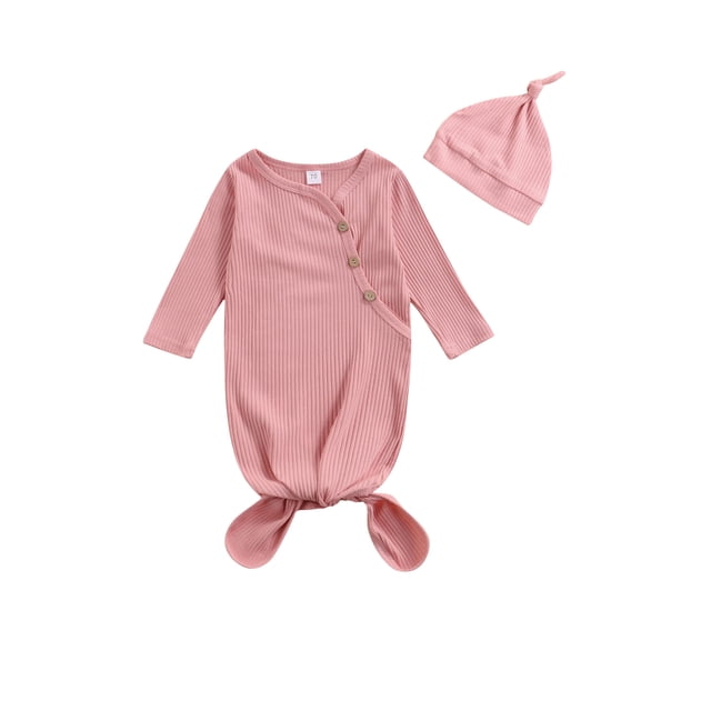 goowrom Sac de Couchage et Bonnet pour Bébés, Couleur Unie, Manches Longues, Col Rond