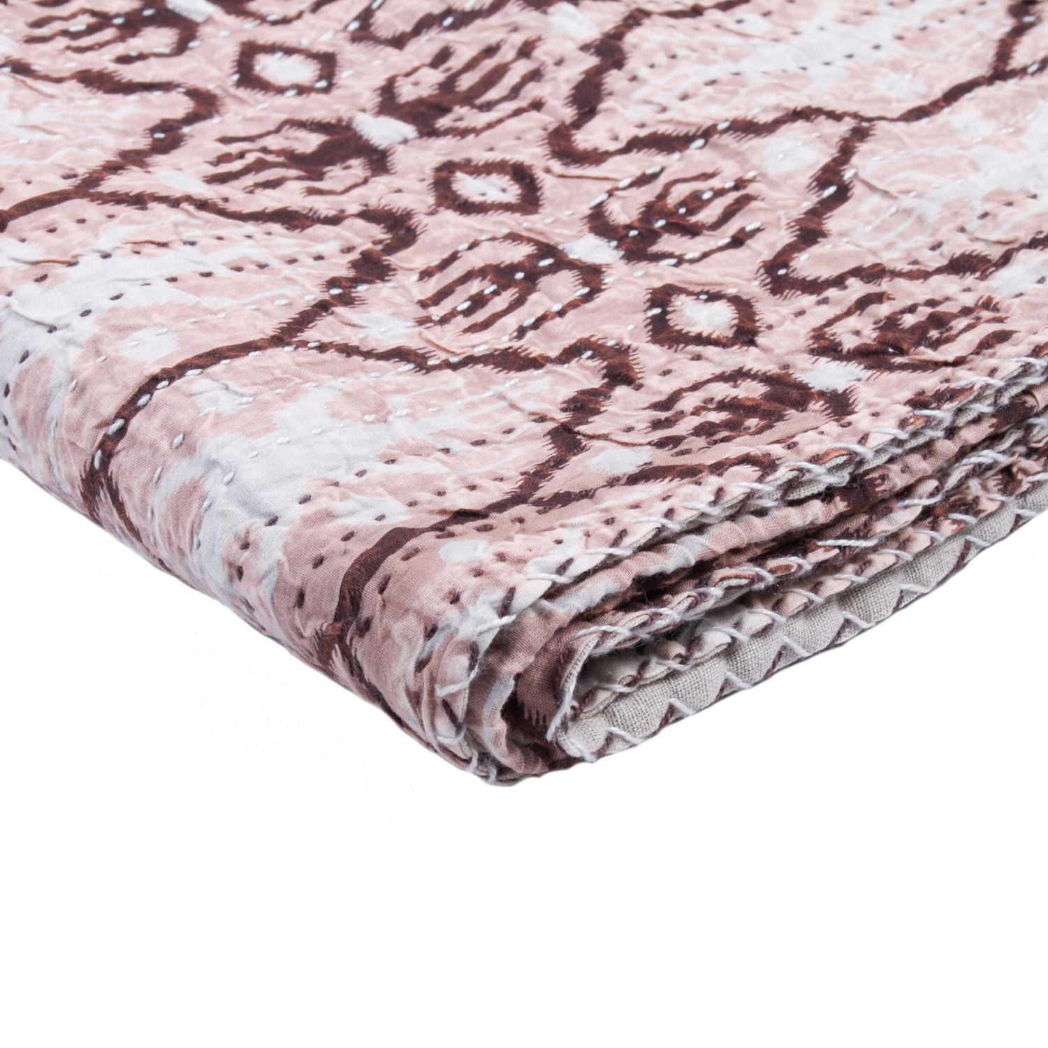KANTHA COTTON THROW BLANKET 50" X 70"