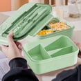 thumbnail image 1 of Yhmxh Kitchen Gadgets Kitchen Gifts Kitchen Essentials 3 Compartments In One Large Lunch Box Leakproof Lunch Box Suitable For Dining Out Work Plastic Microwave Lunch Box Sealed Adult lunch boxes, 1 of 8