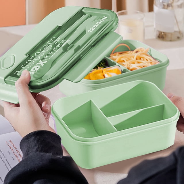 Yhmxh Kitchen Gadgets Kitchen Gifts Kitchen Essentials 3 Compartments In One Large Lunch Box Leakproof Lunch Box Suitable For Dining Out Work Plastic Microwave Lunch Box Sealed Adult lunch boxes