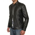 thumbnail image 3 of Cafe Racer Leather Motorcycle Jacket Leather Jacket Motorcycle Riding Jacket Black Leather Moto Jacket Mens Black Leather Biker Jacket size XXS, 3 of 5