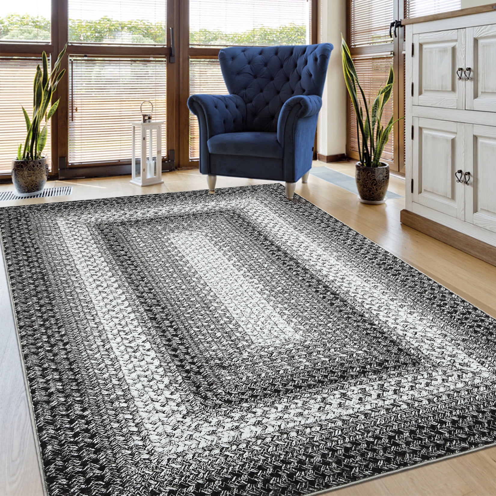 HOMERRY Area Rug 5x7 Washable Rug Modern Geometric Area Rug for Living Room, Gray