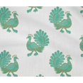 thumbnail image 4 of oneOone Cotton Flex Fabric Peacock Block Printed Fabric 1 Yard 40 Inch Wide, 4 of 4