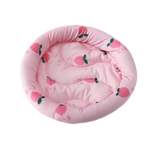 Small Pet Sleeping Pad Hamster Bed Pad Cushion Pad Small Pet Bed Mattres Round Rabbit Mat Guinea Pig Mat for Squirrel Ferret Hedgehog Chinchilla Pink L