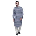 thumbnail image 1 of Atasi Kurta pour Homme en Coton Flex Imprimé Col Chinois Kurta Long pour Homme Chemise, 1 of 1