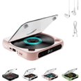 thumbnail image 1 of Portable Bluetooth CD Player with Headphones, Mini Rechargeable Speaker, CD/USB/BT Compatible, Pink, 1 of 7