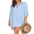 thumbnail image 4 of MesaSe Robe Courte de Plage pour Femmes, Cache-Maillot, Hauts Tuniques de Bikini, Robe de Maillot de Bain, Violet Pâle, m, 4 of 6