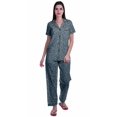 thumbnail image 1 of Moomaya Pyjama Chemise en Coton Imprimé Col à Encoche Tenue de Nuit Ensemble de Pyjama pour Femme, 1 of 6