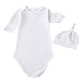 thumbnail image 1 of 2 Pcs Nouveau-Né Fille Garçon Robe Nouée de Retour à la Maison Unisexe Tenue de Nuit Pyjamas, 1 of 6