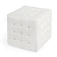 thumbnail image 2 of Butler Leon Ottomane en Cuir Blanc, 2 of 8