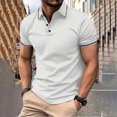 thumbnail image 2 of Birdeem Mode Hommes Décontracté Coupe Ajustée Col Rabattu Couleur Unie Manches Courtes T-Shirt Hauts Blouse, 2 of 12